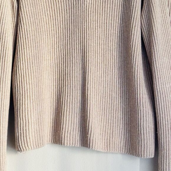 Pact V-Neck Cable Knit Sweater Organic Cotton Wool Size S Beige Sustainable - Picture 5 of 14